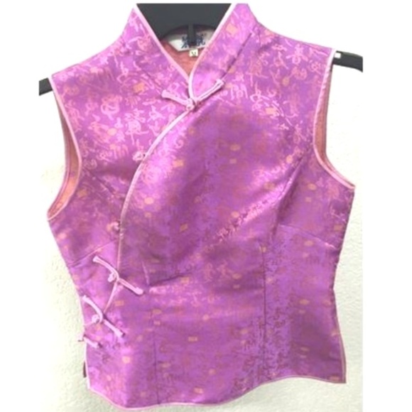 see label Tops - Cheongsam sleeveless Chinese Top
